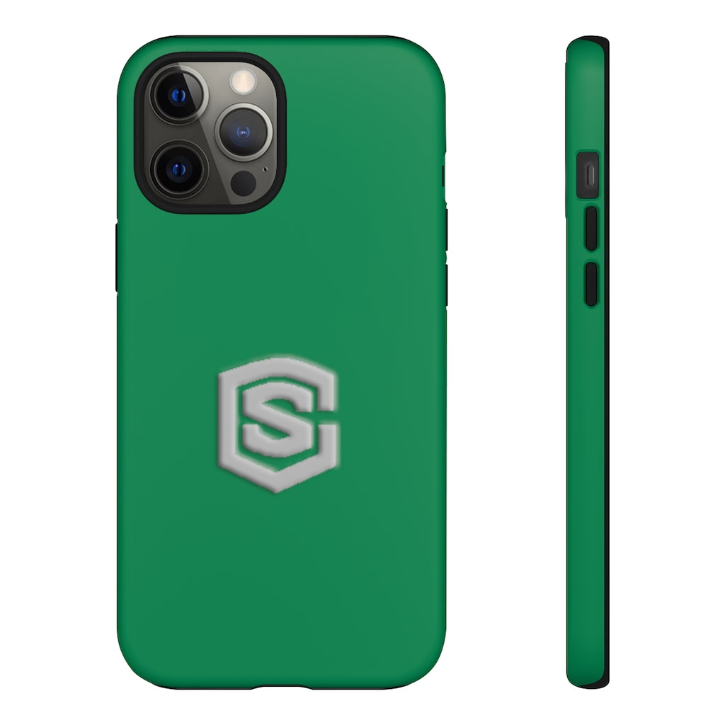 Green Tough Cases Silver Logo