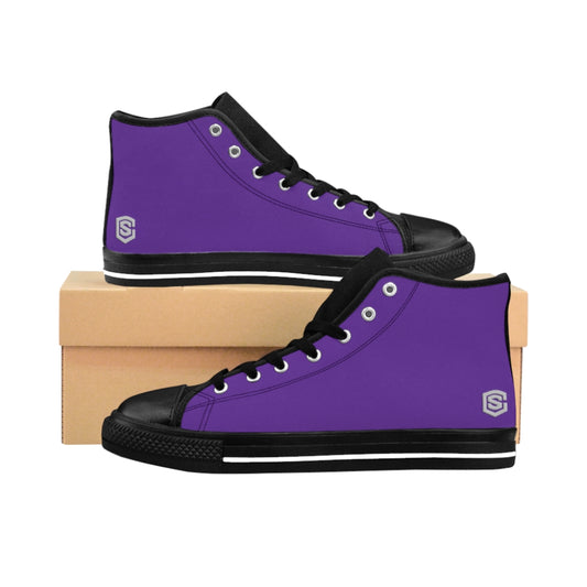 purple Women's High-top Sneakers Silver logo