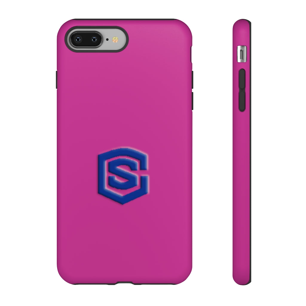 Pink Tough Cases Blue Logo