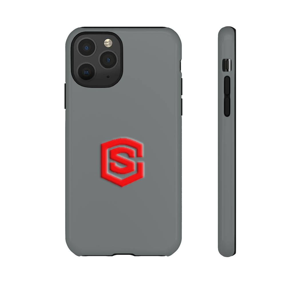 Grey Tough Cases Red Logo