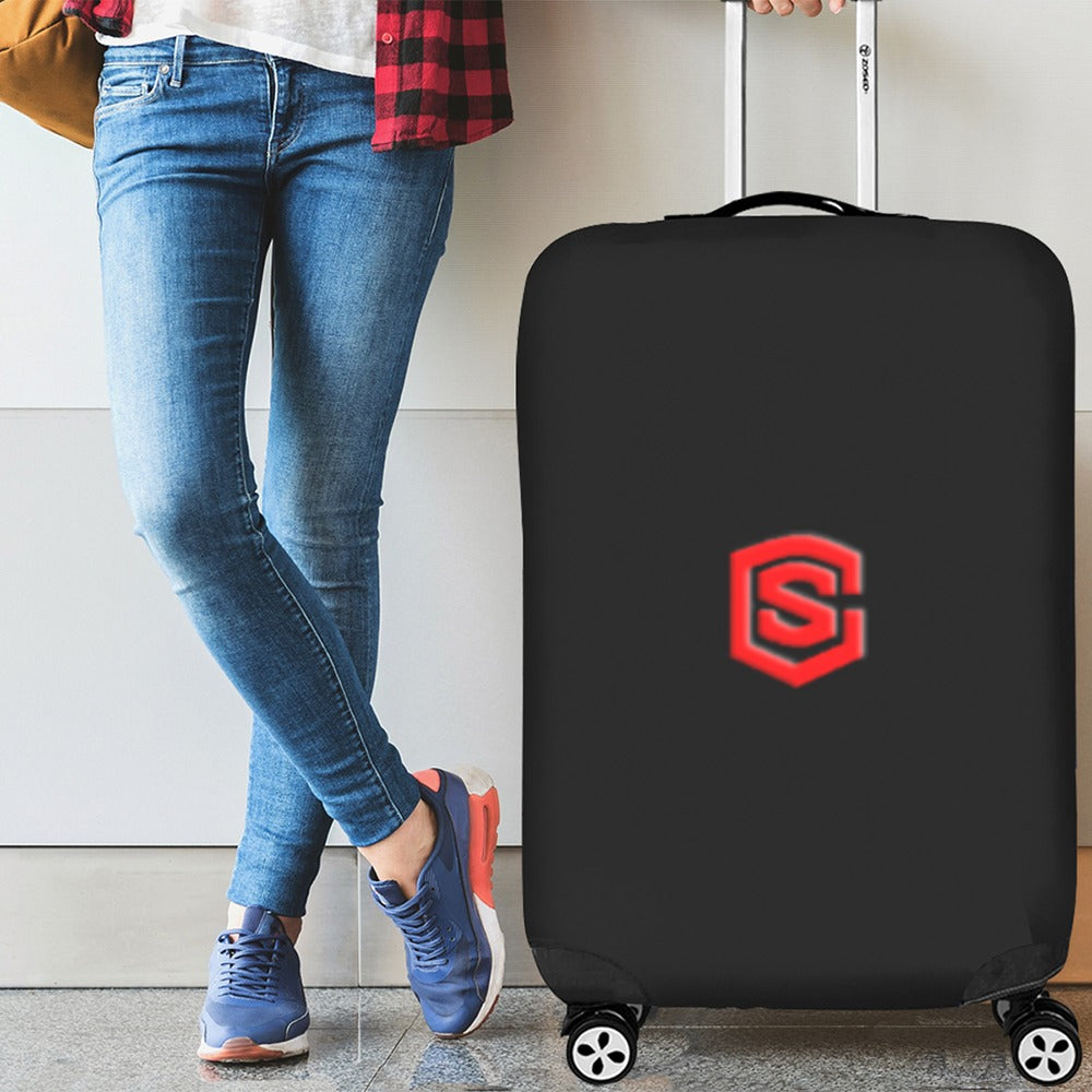 BLACK LUGGAGE COVER WITH RED LOGO Luggage Cover (Large Size) (26"-28")