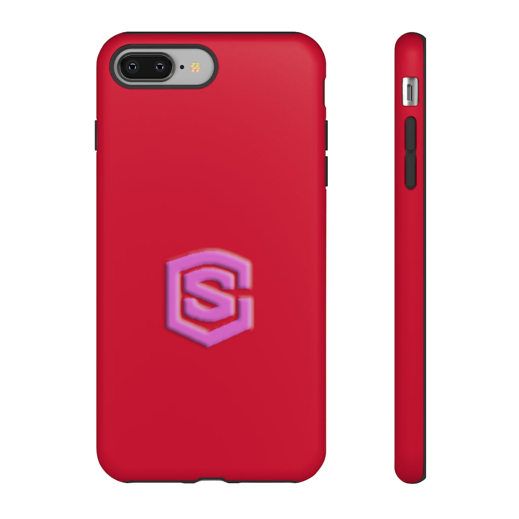 Red Tough Cases Pink Logo