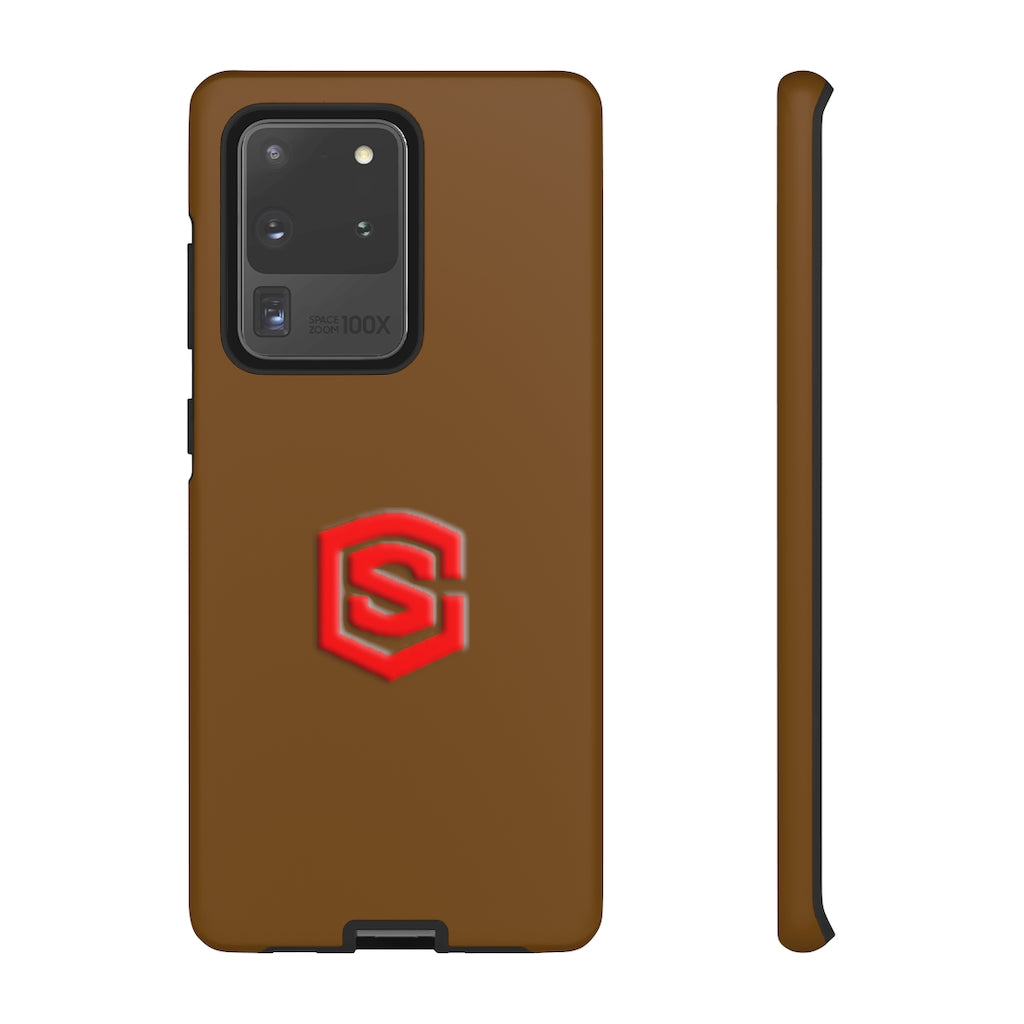 Brown Tough Cases Red Logo