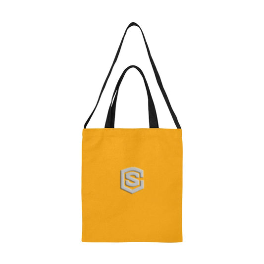 Orange All Over Print Canvas Tote Bag With Silver Logo All Over Print Canvas Tote Bag(Model1698)(Medium)