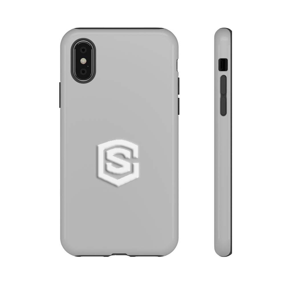 Grey Tough Cases White Logo