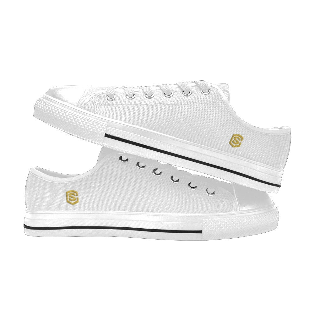 Gold Logo Men's Classic Canvas Shoes (Model 018)