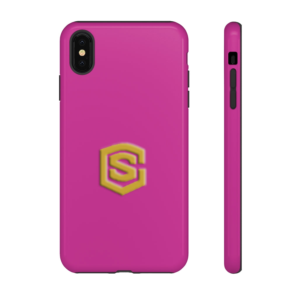Pink Tough Cases Gold Logo