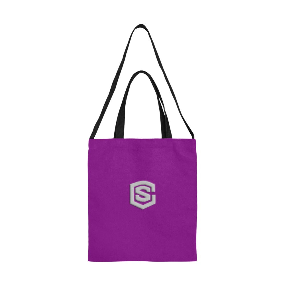 Purple All Over Print Canvas Tote Bag With Silver Logo All Over Print Canvas Tote Bag(Model1698)(Medium)