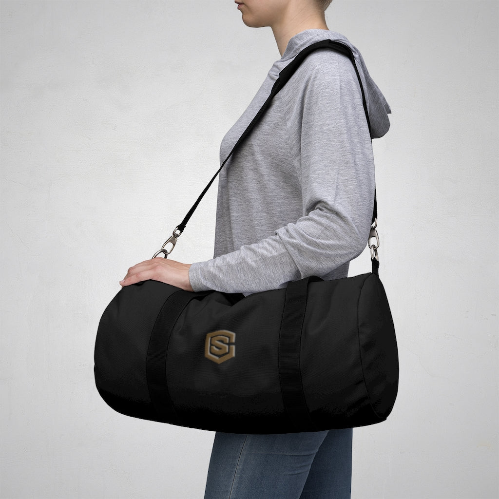 Black Duffel Bag Brown Logo
