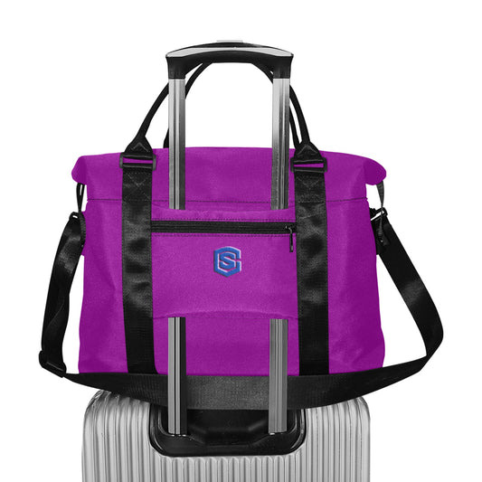 Purple Large Capacity Duffle Bag With Blue Logo Large Capacity Duffle Bag(Model1715)