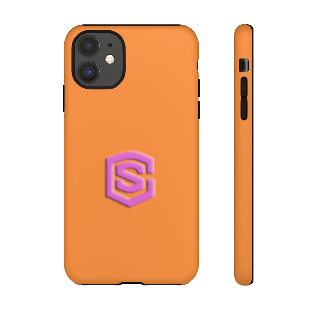 Orange Tough Cases Pink Logo