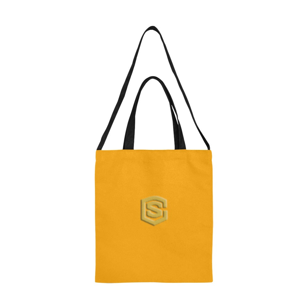 Orange All Over Print Canvas Tote Bag With Gold Logo All Over Print Canvas Tote Bag(Model1698)(Medium)