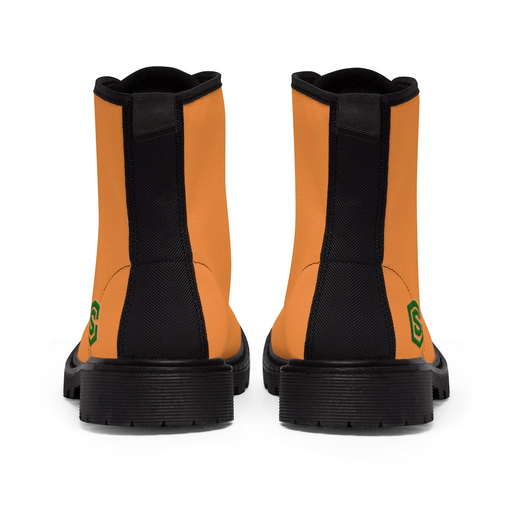 Orange Men's Canvas Boots Green Logo