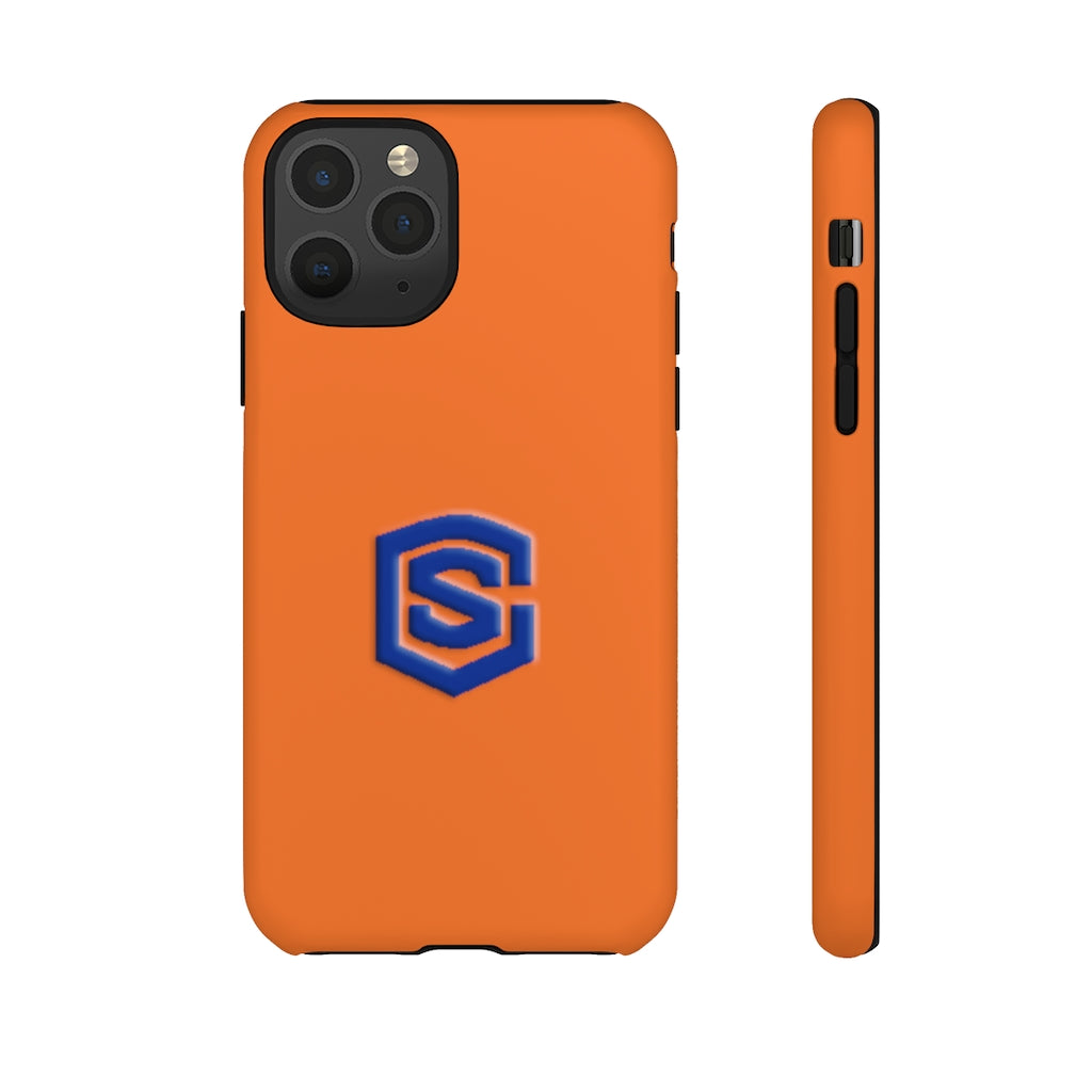 Orange Tough Cases Blue Logo