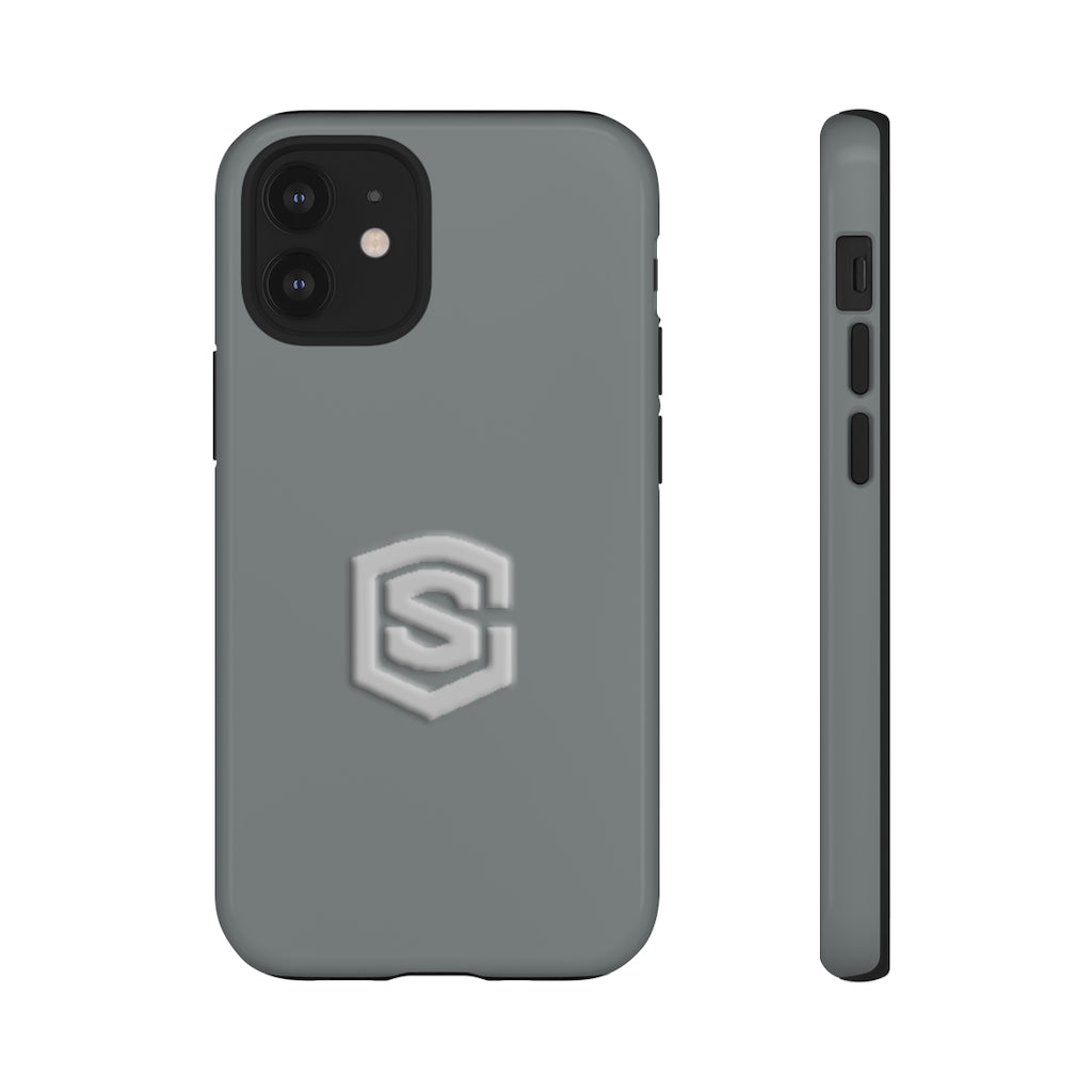 Grey Tough Cases Silver Logo
