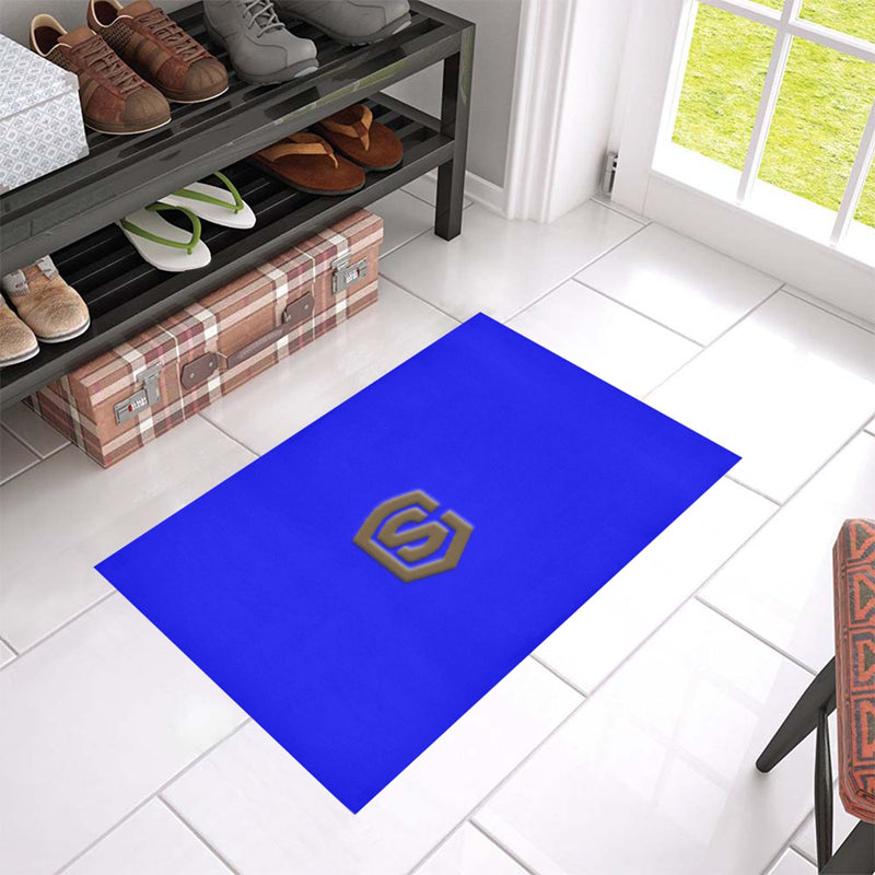 Blue Doormat 24" x 16" (Sponge Material) with Brown Logo Doormat 24" x 16" (Sponge Material)