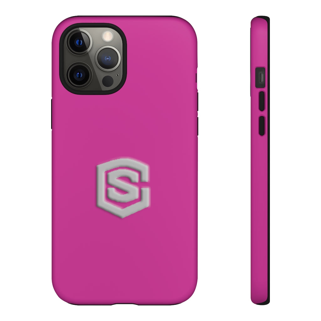 Pink Tough Cases Silver Logo