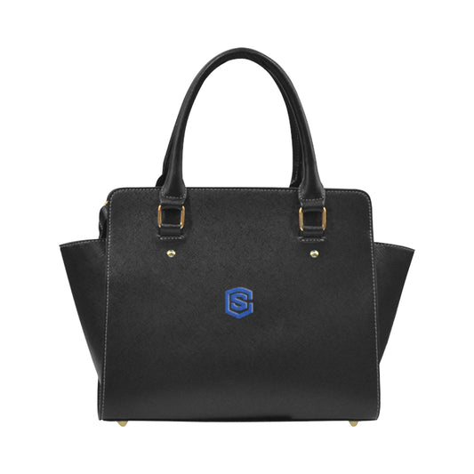 BLACK CLASSIC SHOULDER HANDBAG blue logo Classic Shoulder Handbag (Model 1653)