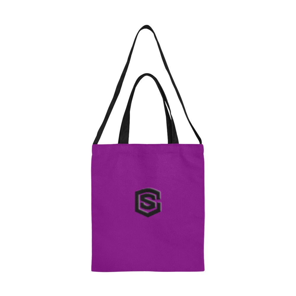 Purple All Over Print Canvas Tote Bag With Black Logo All Over Print Canvas Tote Bag(Model1698)(Medium)