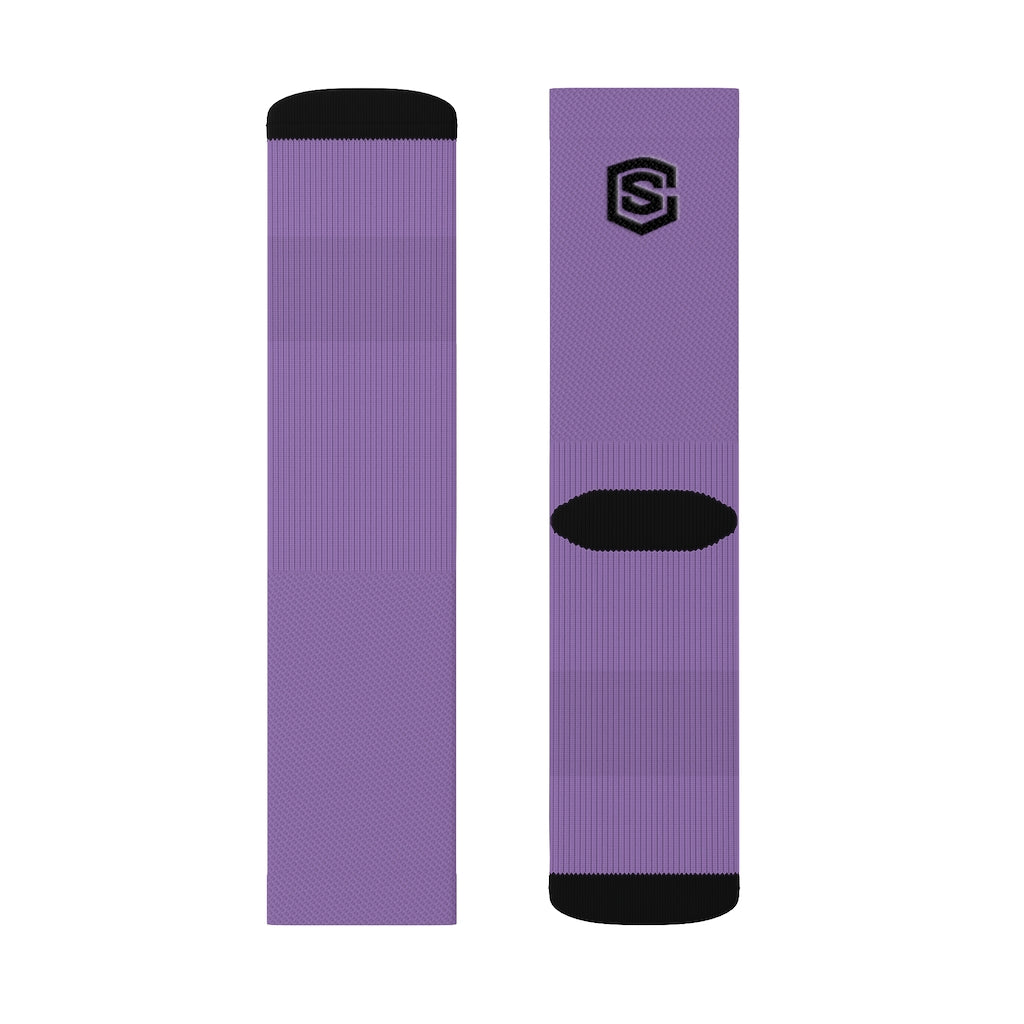 Light Purple Sublimation Socks Black Logo