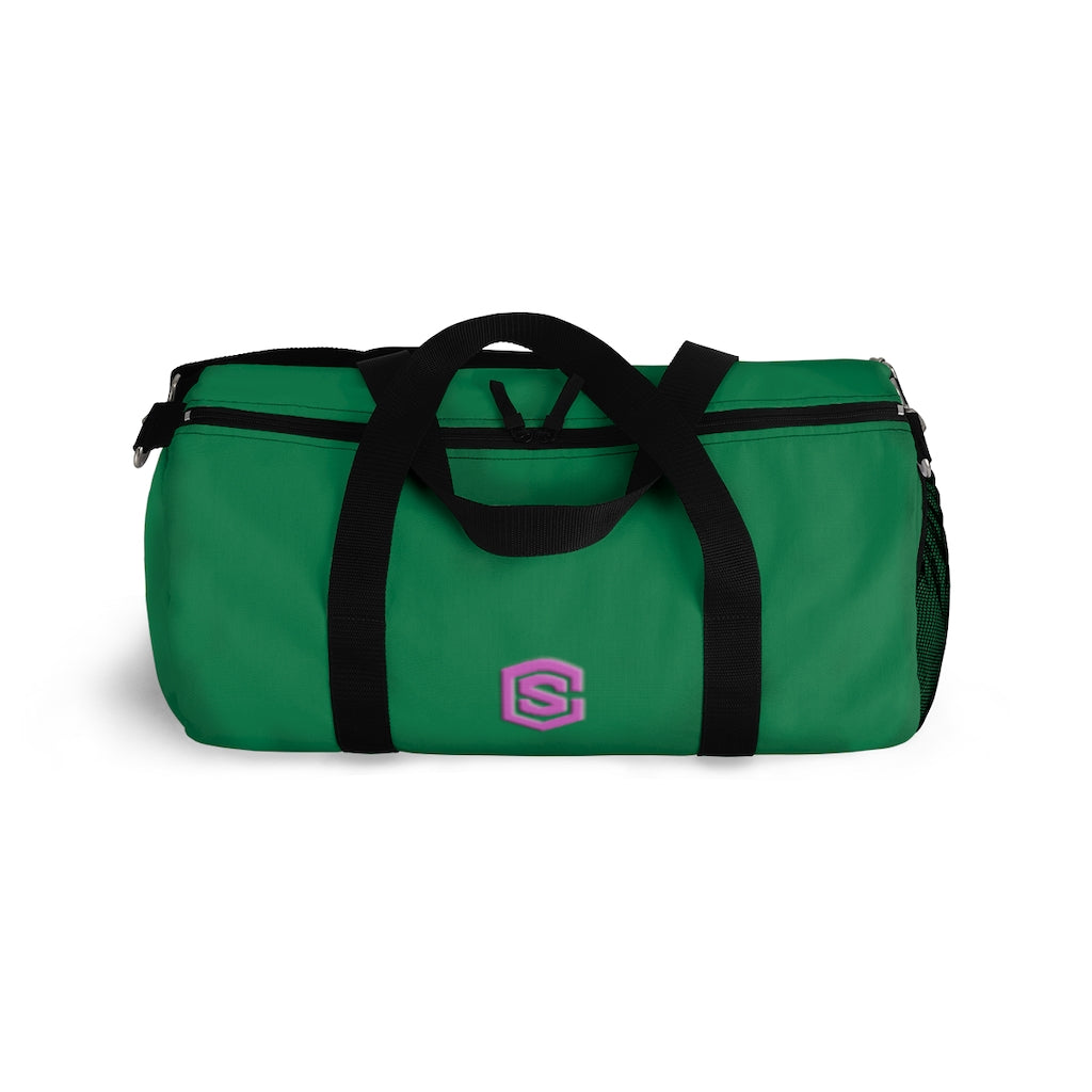 Green Duffel Bag Pink Logo
