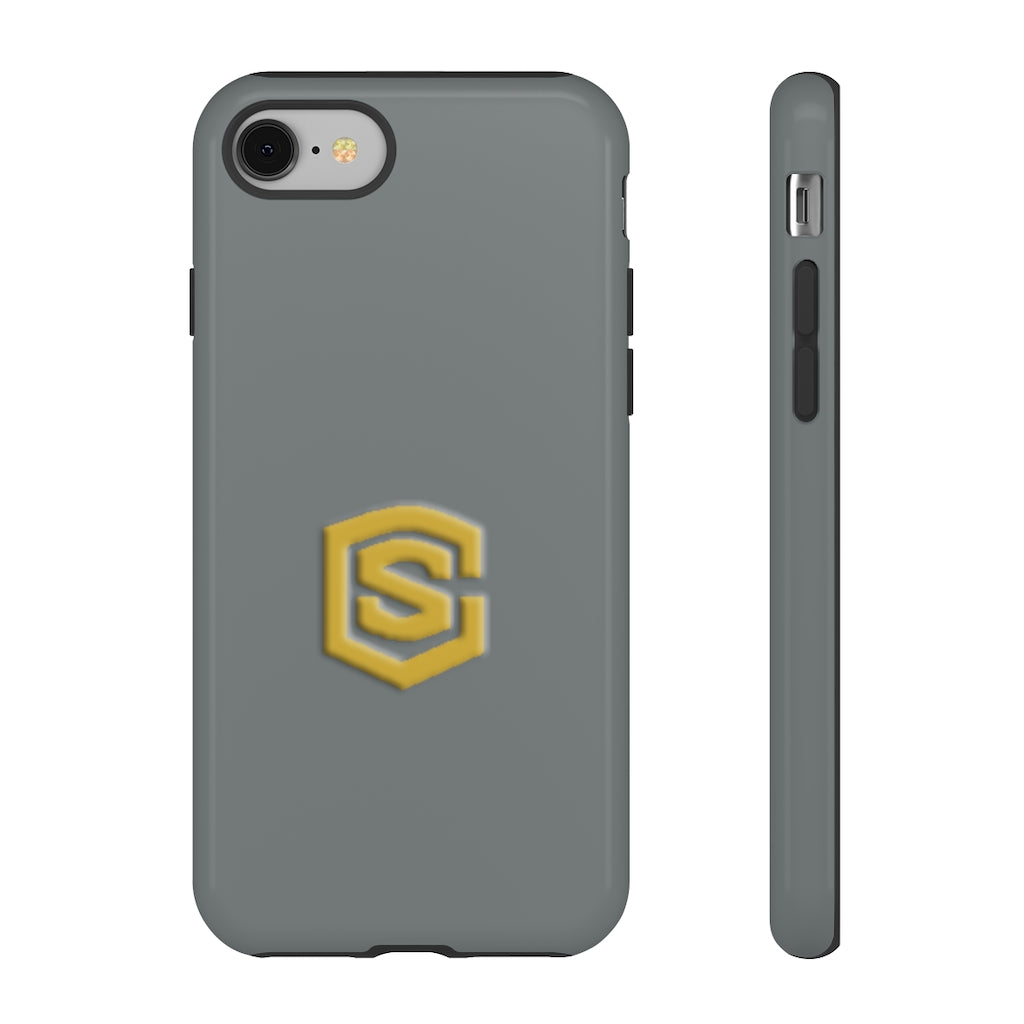 Grey Tough Cases Gold Logo