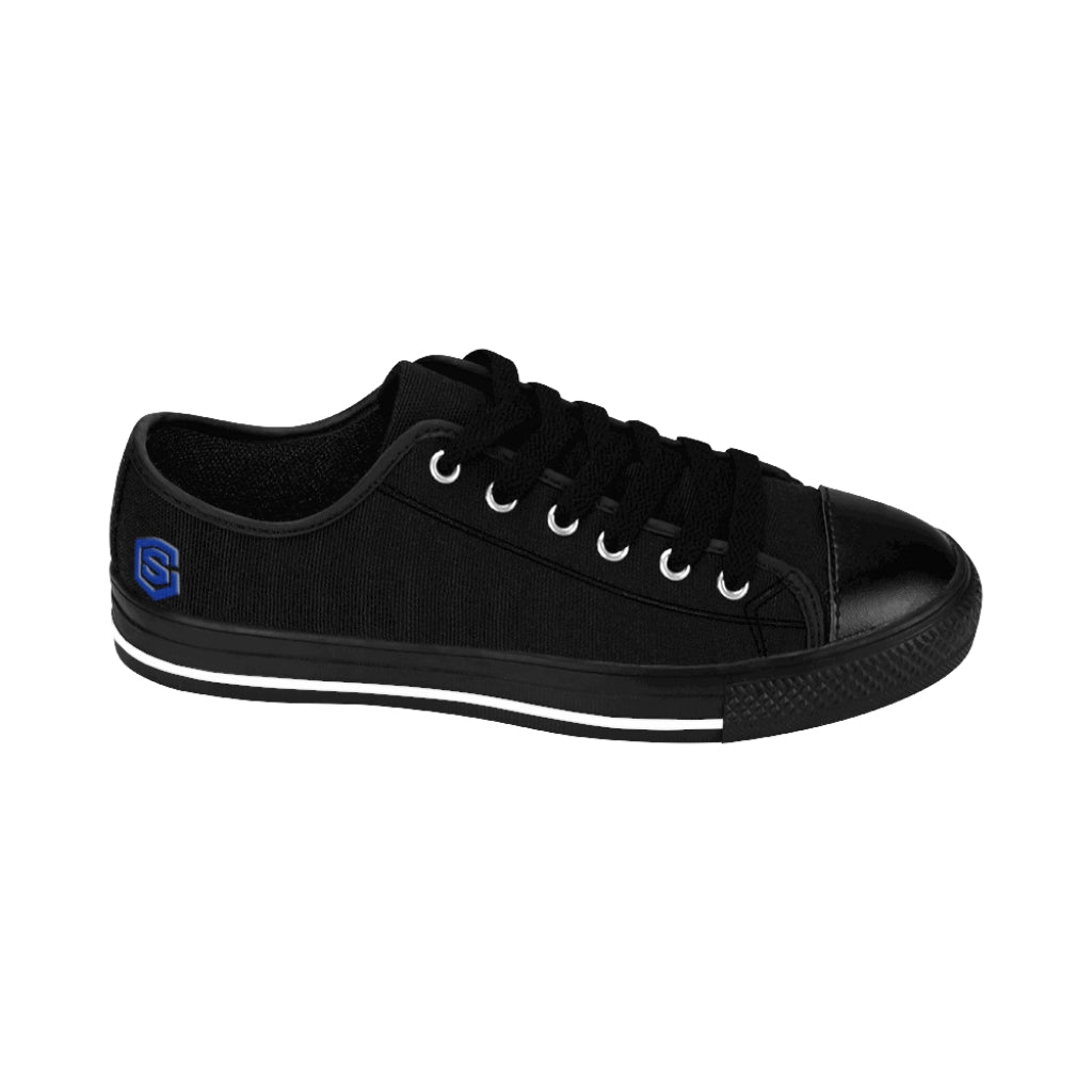 Black Women's Sneakers Blue logo