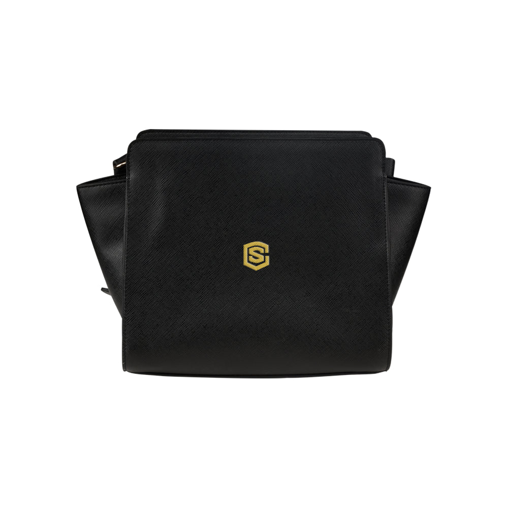 BLACK SATCHEL BAG gold logo Satchel Bag (Model 1635)