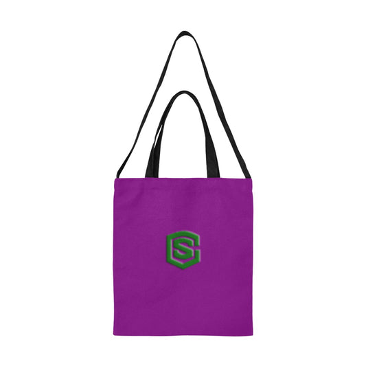 Purple All Over Print Canvas Tote Bag With Green Logo All Over Print Canvas Tote Bag(Model1698)(Medium)