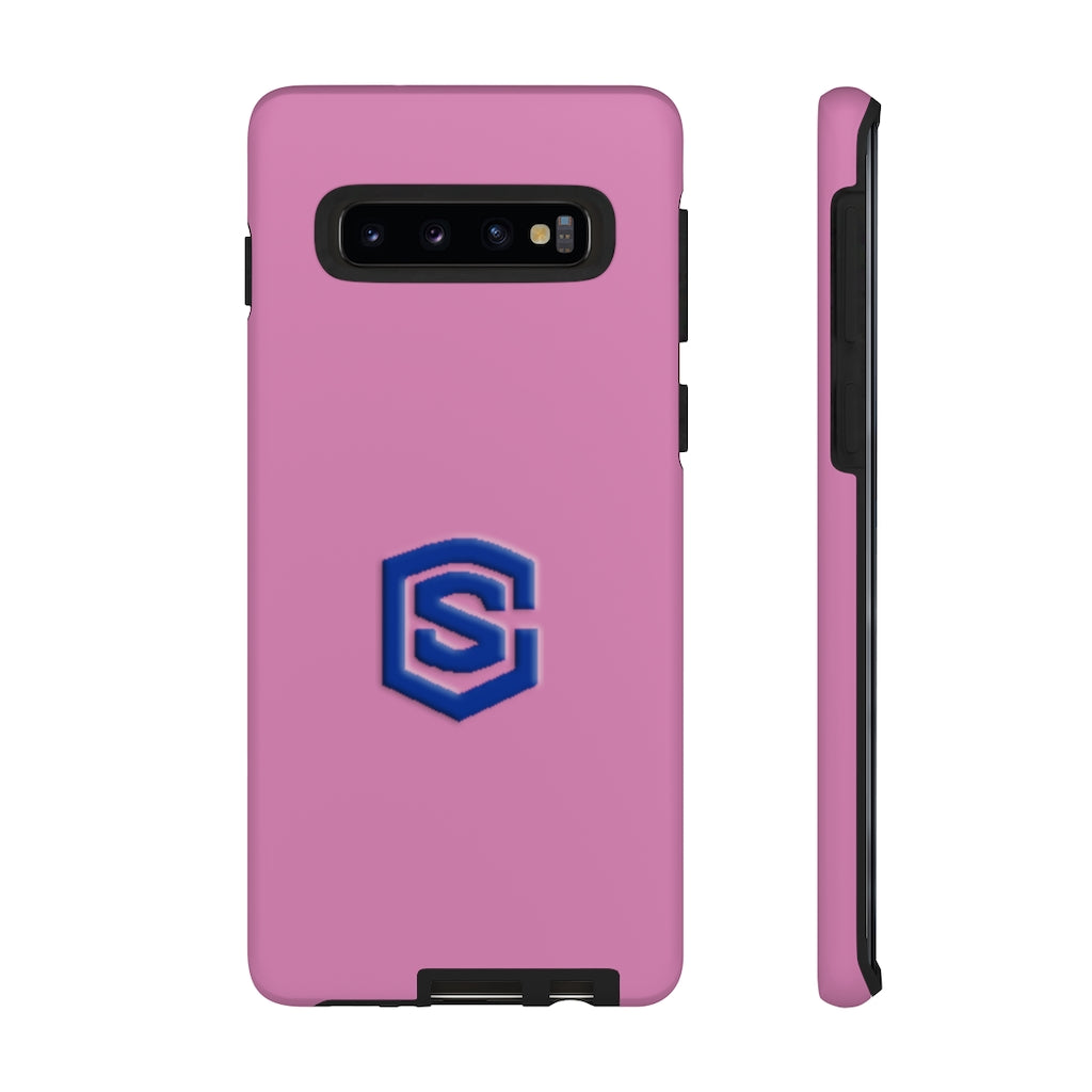 Pink Tough Cases Blue Logo