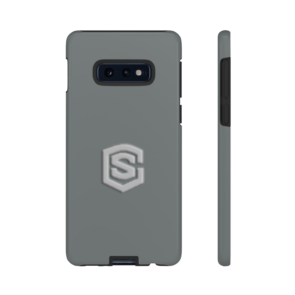 Grey Tough Cases Silver Logo