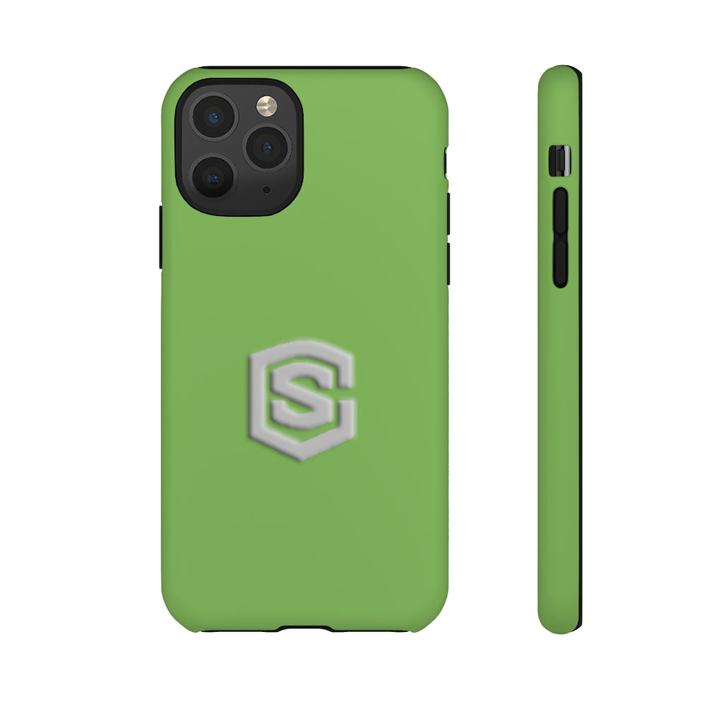 Green Tough Cases Silver Logo