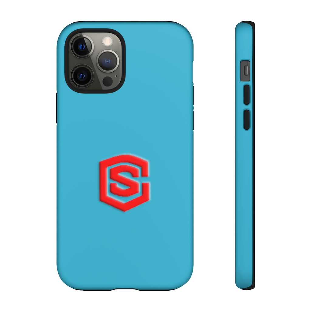 Blue Tough Cases Red Logo