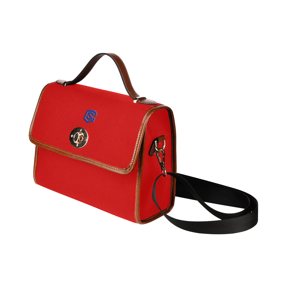 RED WATERFROOF CANVAS BAG blue logo Waterproof Canvas Bag/All Over Print (Model 1641)