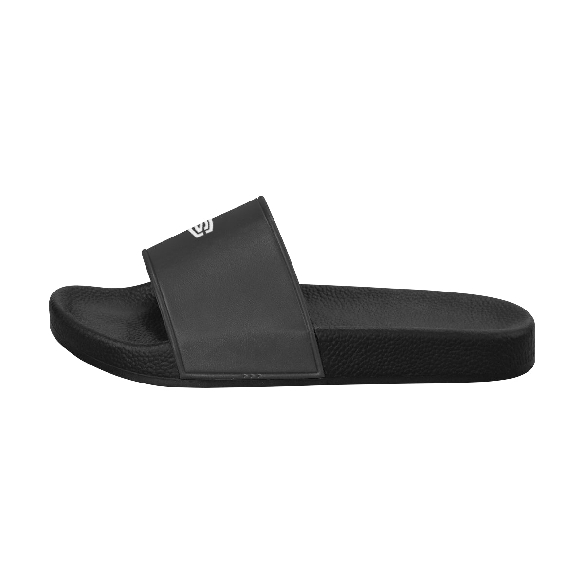 white logo Women's Slide Sandals (Model 057)