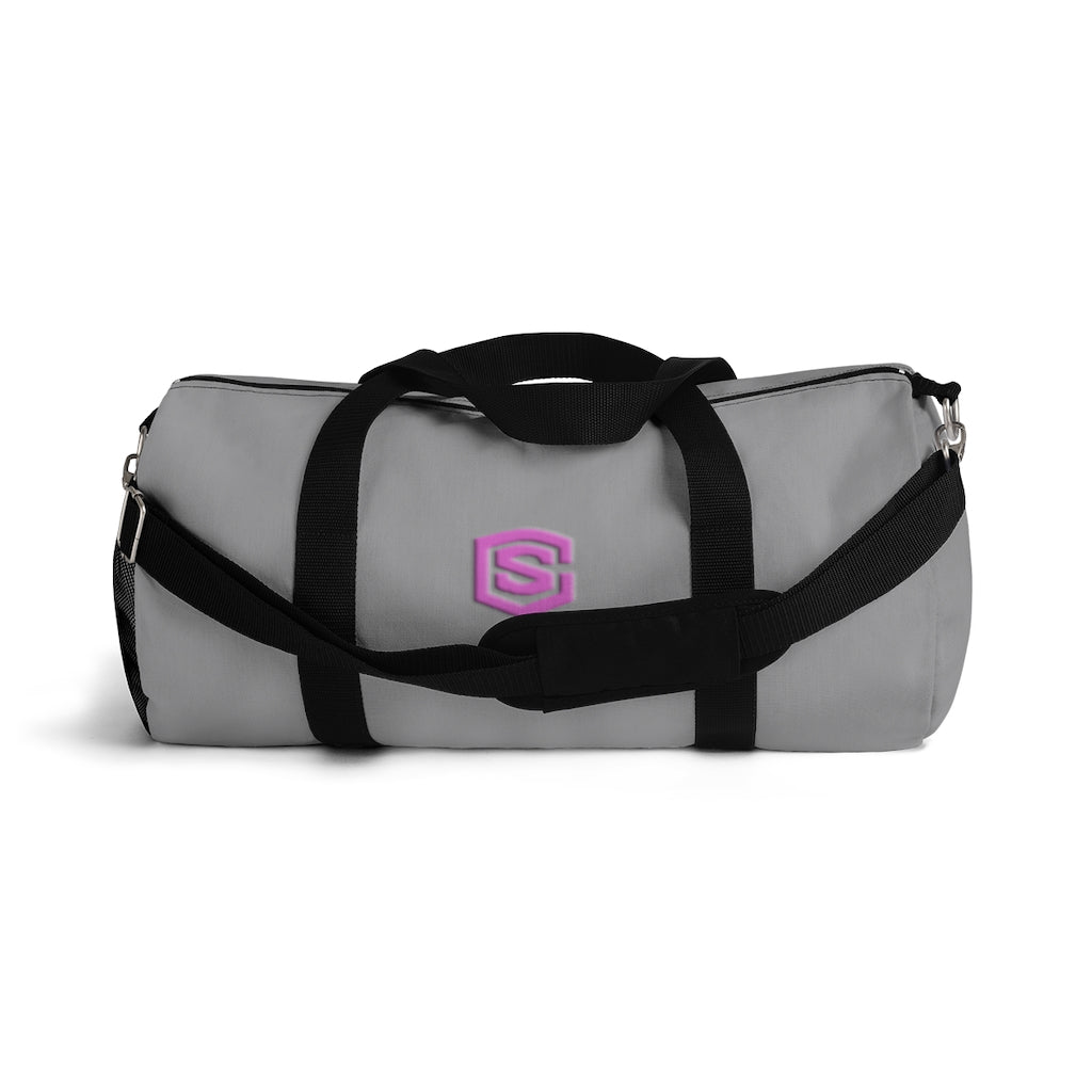 Grey Duffel Bag Pink Logo