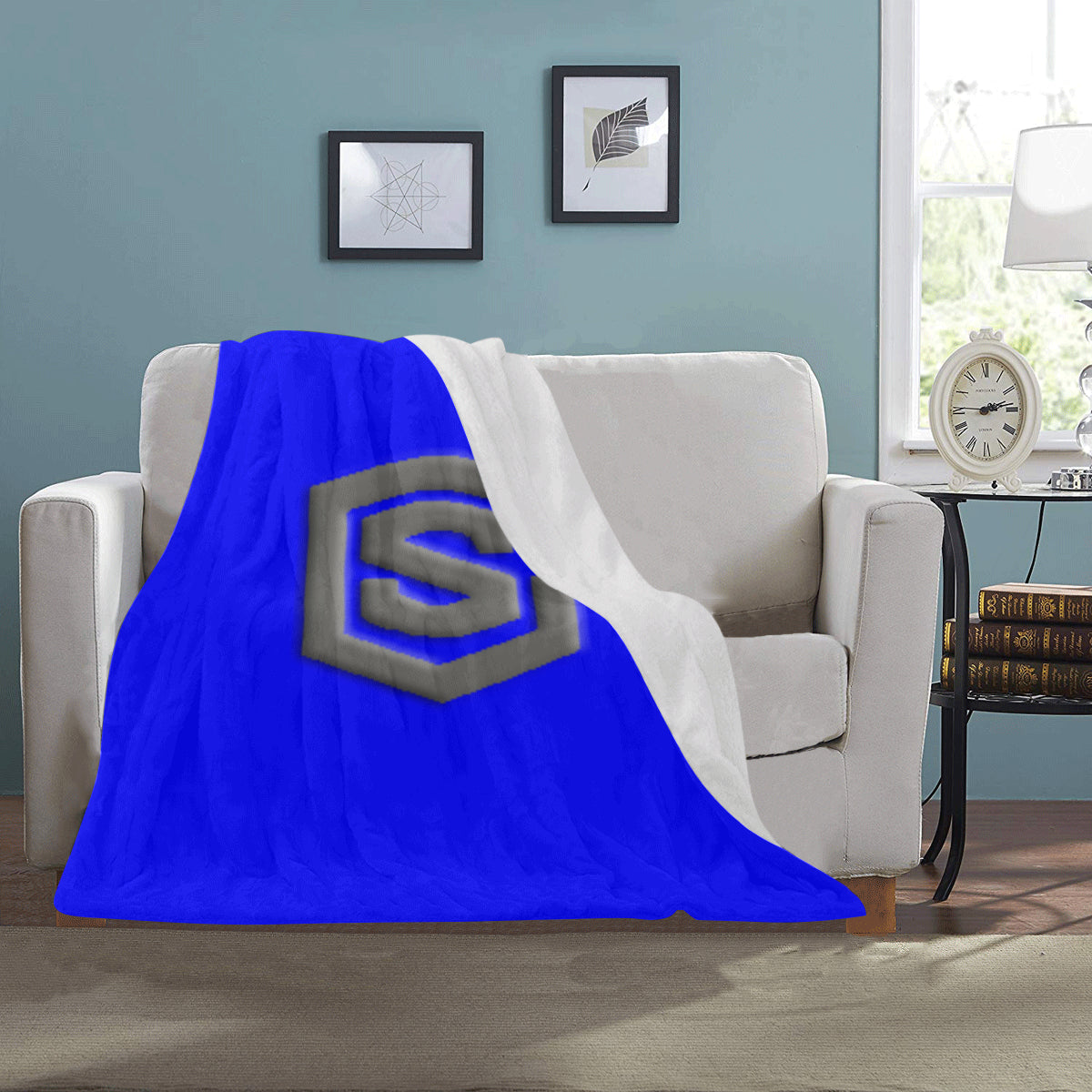 Blue Ultra-Soft Micro Fleece Blanket with Gray Logo Ultra-Soft Micro Fleece Blanket 30"x40"