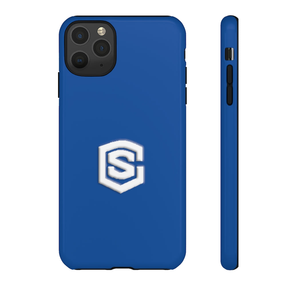 Blue Tough Cases White Logo