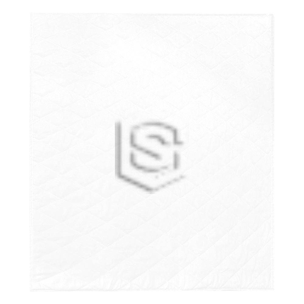 White Quilt with White Logo Custom Quilt  70" x 80"