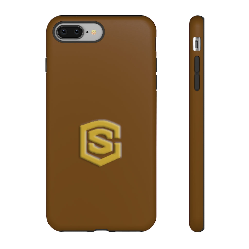 Brown Tough Cases Gold Logo