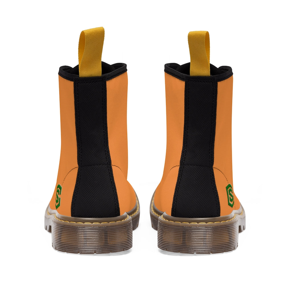 Orange Men's Canvas Boots Green Logo