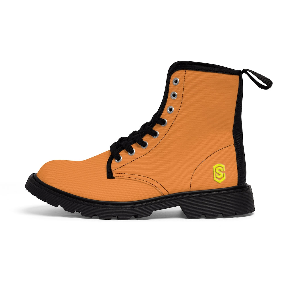Orange Men's Canvas Boots Yellow Logo