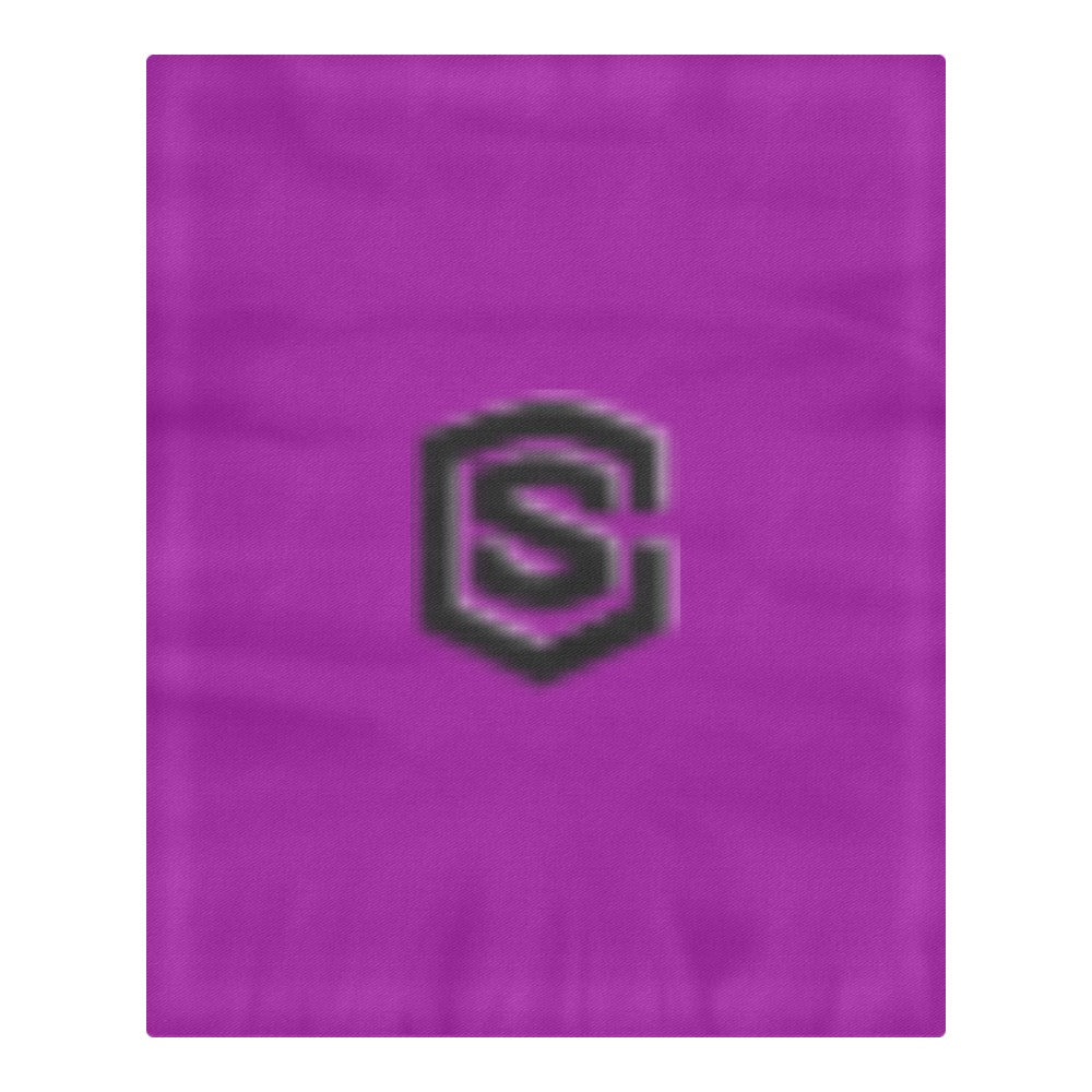 Purple 3-Piece Bedding Set (1 Duvet Cover 86"x70"; 2 Pillowcases 20"x30")(One Side) wtih Black Logo 3-Piece Bedding Set (1 Duvet Cover 86"x70"; 2 Pillowcases 20"x30")(One Side)