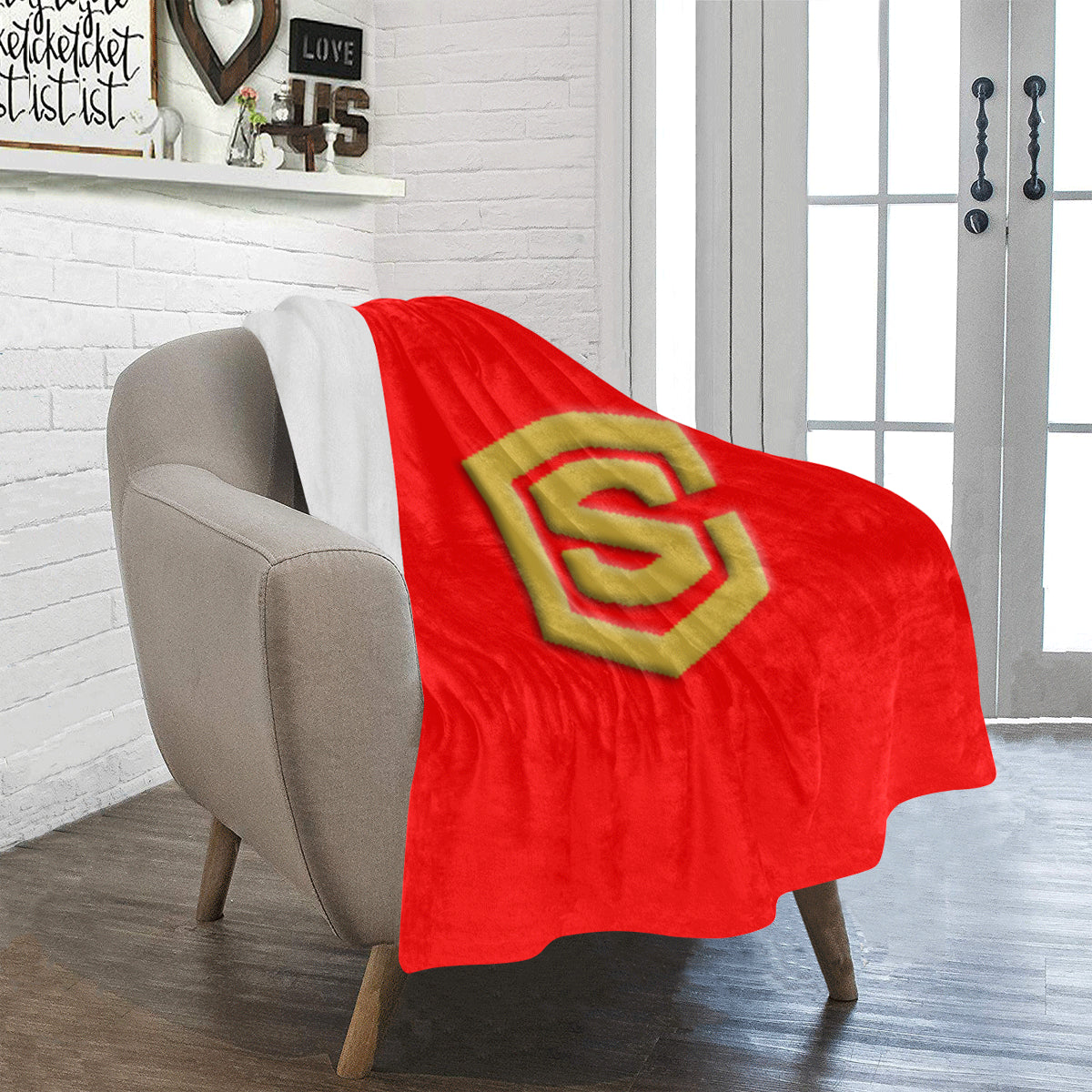 Red Ultra-Soft Micro Fleece Blanket with Gold Logo Ultra-Soft Micro Fleece Blanket 30"x40"