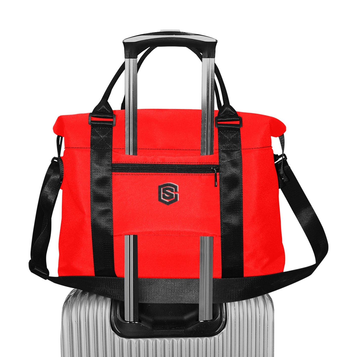 Red Large Capacity Duffle Bag With Black Logo Large Capacity Duffle Bag(Model1715)