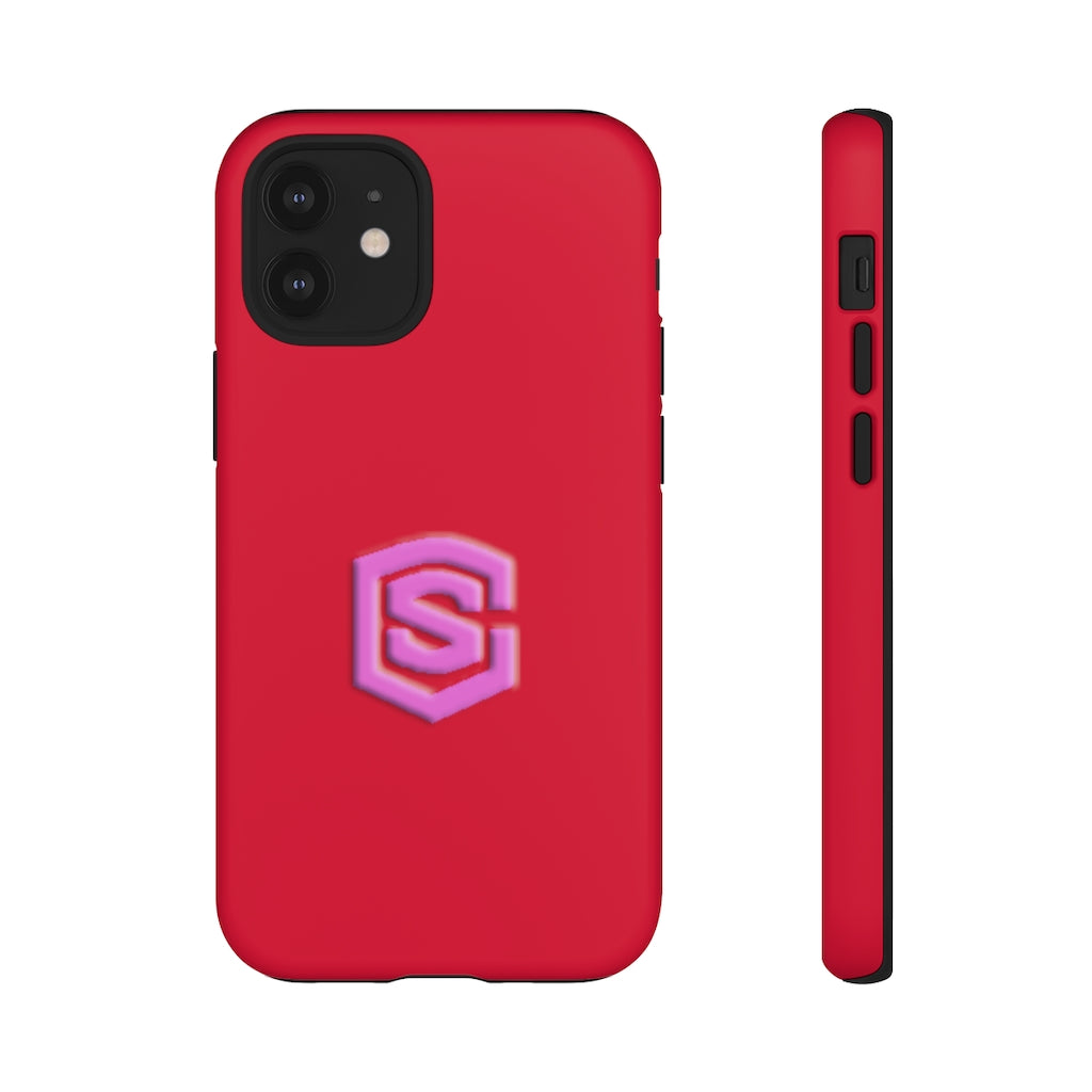 Red Tough Cases Pink Logo
