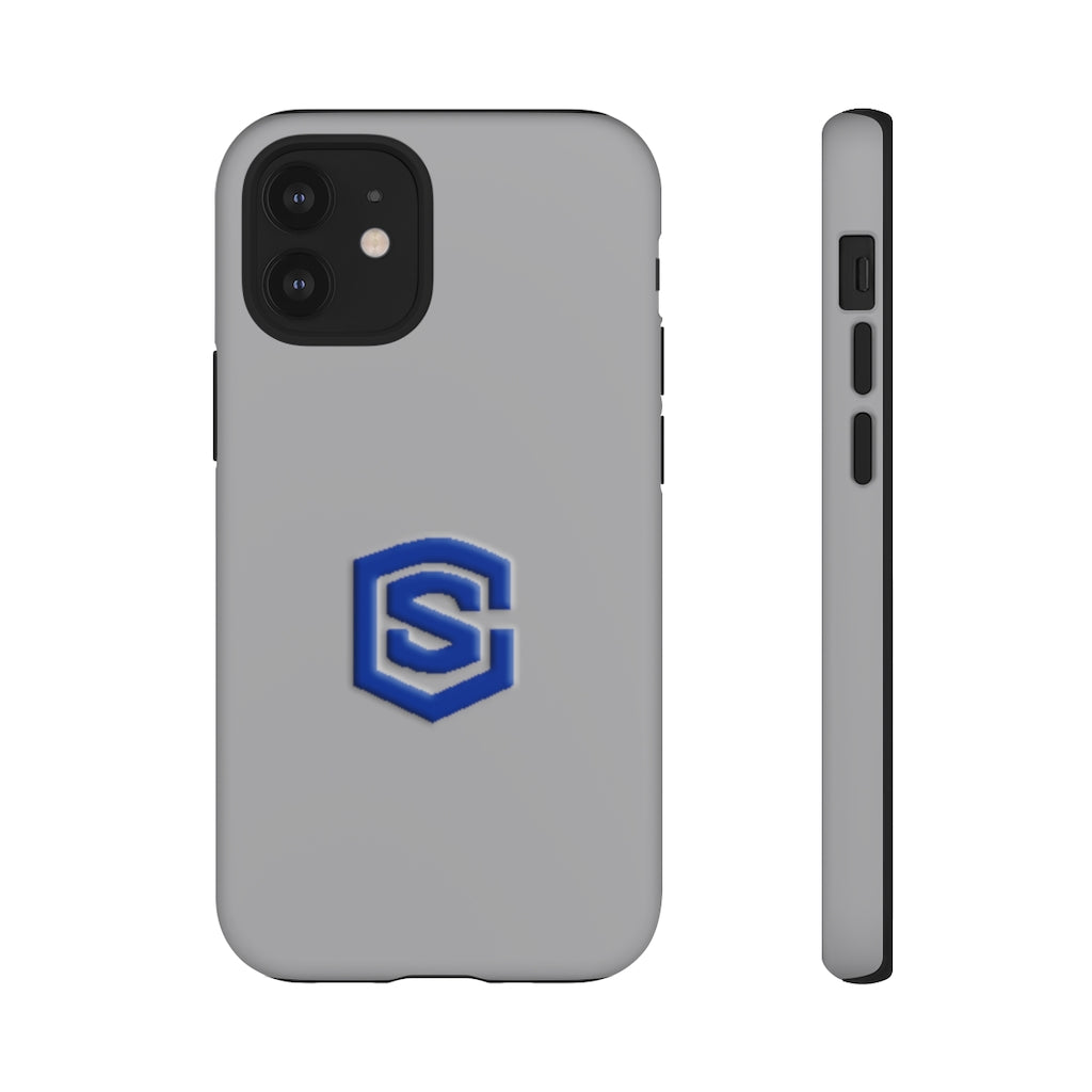 Grey Tough Cases Blue Logo