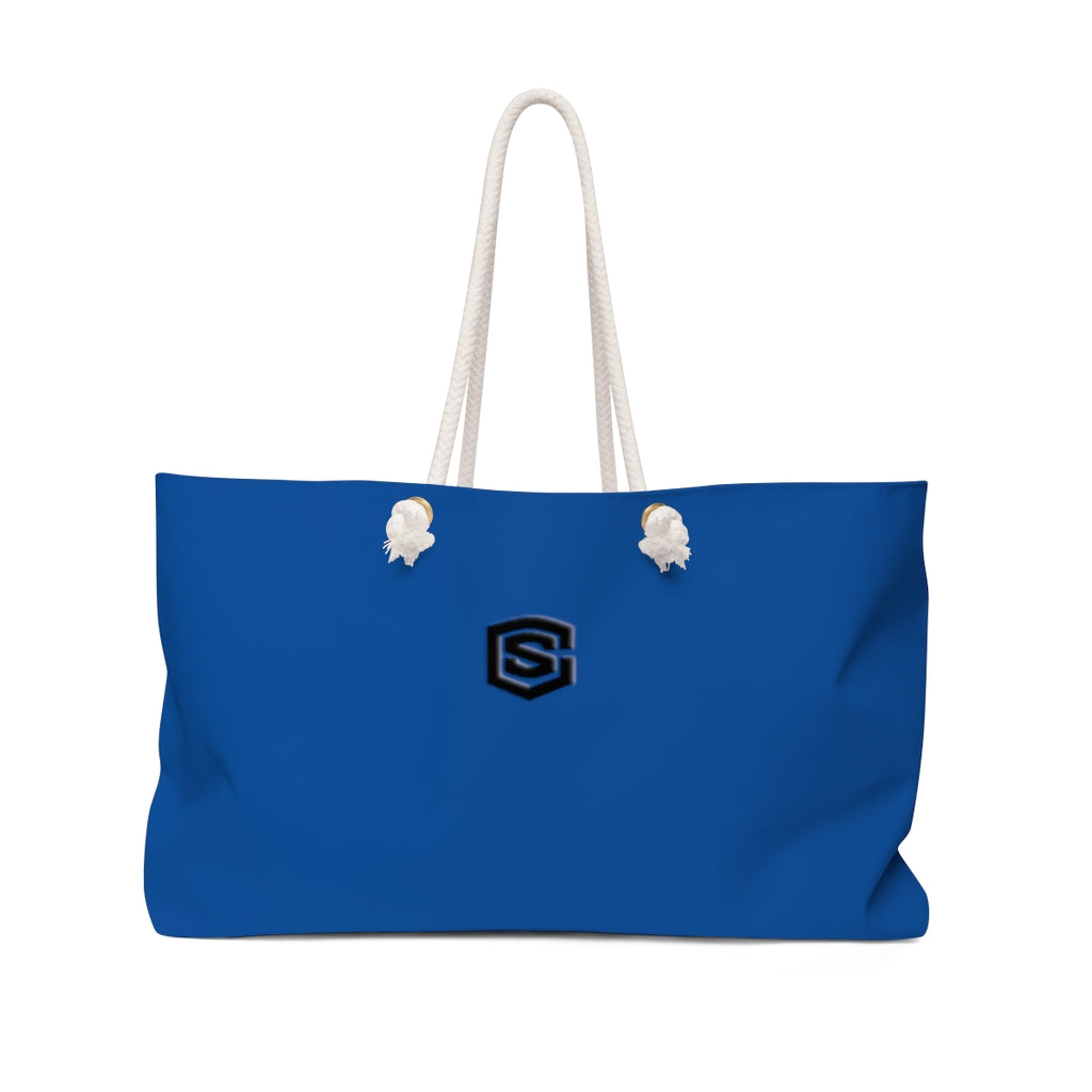 Blue Weekender Bag Black Logo