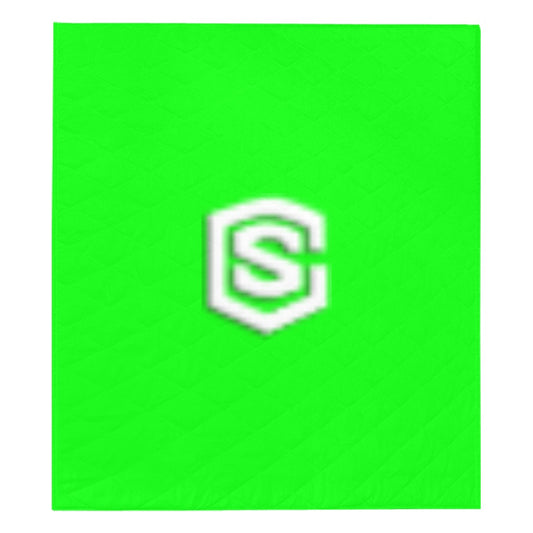 Green  Quilt with White Logo Custom Quilt  70" x 80"