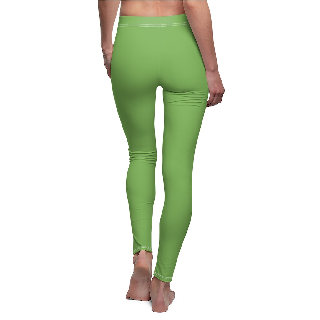 Green Women's Cut & Sew Casual Leggings Black logo